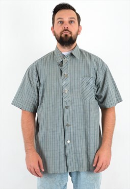 ALPHORN Vintage Trachten L Men Size 43 Shirt Short Sleeved
