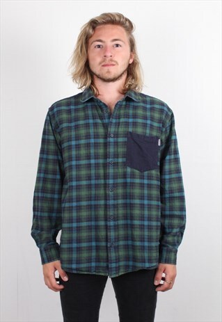 VINTAGE CARHARTT CHECKED FLANNEL SHIRT MV113