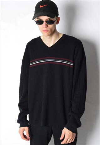 VINTAGE 90S BLACK STRIPED JUMPER