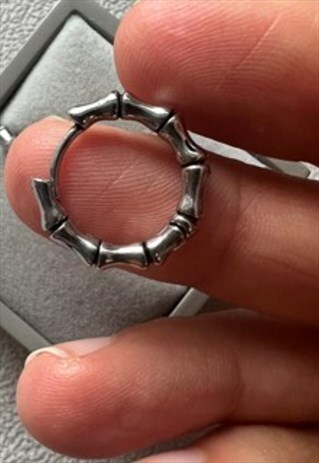 Stainless steel Bone Design 12mm Hoops For Men