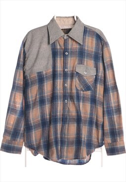 Vintage 90's Kmart Shirt Lumber Jack Button Up Checkered Bei