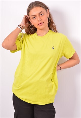 VINTAGE POLO RALPH LAUREN T-SHIRT TOP YELLOW