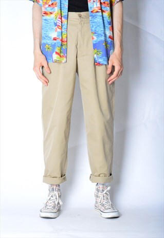 VINTAGE 80S BEIGE MINIMALIST PANTS