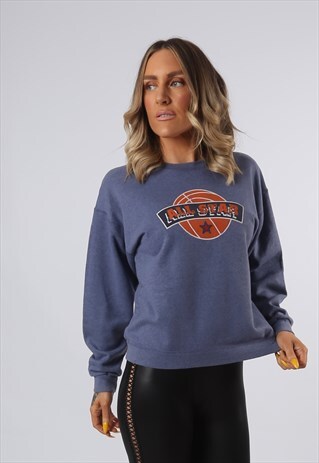 SWEATSHIRT JUMPER OVERSIZED BASKETBALL LOGO UK 12 - 14 (O4R)