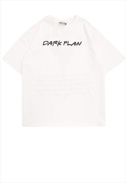 Jesus print t-shirt Dark plan tee retro Gothic top in white