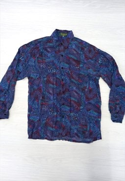 Silk Snow Mountains Patterned Shirt