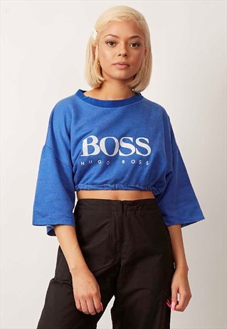 VINTAGE 80'S REWORKED HUGO BOSS CROP TOP