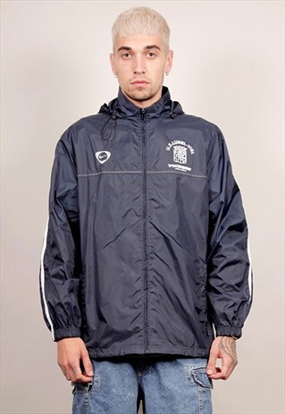VINTAGE 90'S NIKE NAVY FOOTBALL SPORTS SHELL JACKET