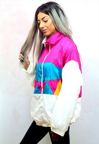 1990S VINTAGE MULTI COLOURED SHELL TRACK JACKET