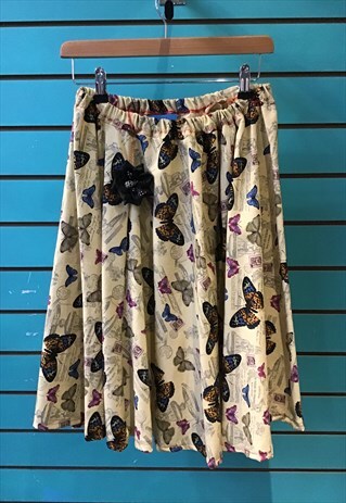 VINTAGE STYLE FULL CIRCLE SKIRT STEAMPUNK BUTTERFLY