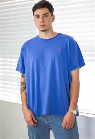 VINTAGE POLO RALPH LAUREN T-SHIRT LOGO 90S XXL 6.7