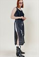 VINTAGE 90S GRUNGE SEMI SHEER SLEEVELESS BLACK TUNIC M/L