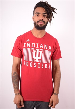 ADIDAS MENS VINTAGE INDIANA HOOSERS T-SHIRT TOP MEDIUM 90S