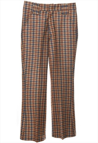 Vintage 1970s A Houndstooth Check Trousers - W28
