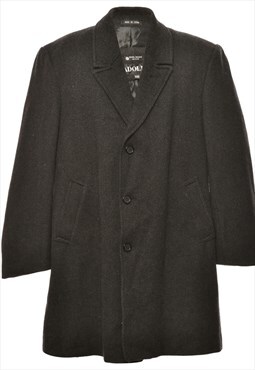 Vintage Beyond Retro Single Breasted Black Wool Coat - L