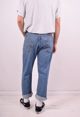 LEVI'S 505 MENS VINTAGE JEANS W34 L29 BLUE 90'S