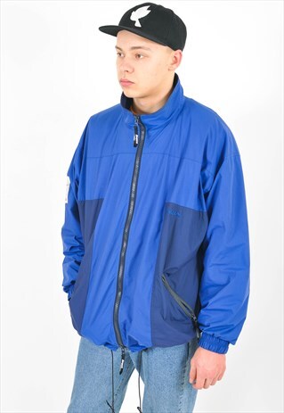 VINTAGE WINDBREAKER SHELL JACKET IN BLUE