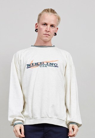 CLASSIC NIKE VINTAGE 80'S OVERSIZED BEIGE MARL SWEATSHIRT