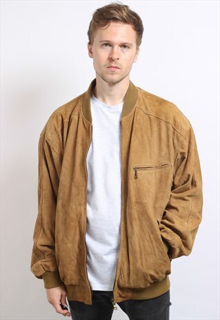 VINTAGE SUEDE OVERSIZED BOMBER JACKET