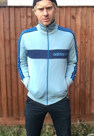 VINTAGE ADIDAS TRACKSUIT JACKET RARE 70S SPORTS SPELL-OUT M