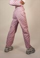 PINK CHECKERBOARD STRAIGHT LEG JEANS