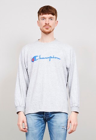VINTAGE 80'S CHAMPION LIGHTWEIGHT GREY SWEATER