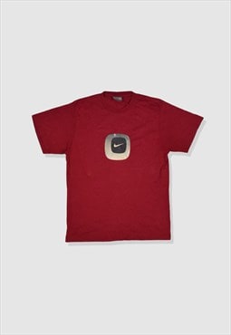 Vintage Y2K Nike Swoosh Logo Graphic T-Shirt in Maroon