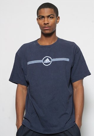VINTAGE ADIDAS LOGO T-SHIRT BLUE