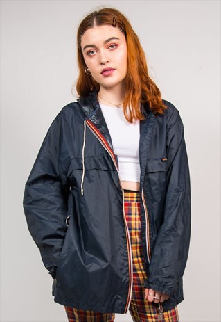 VINTAGE 90'S BLUE CAGOULE WINDBREAKER JACKET