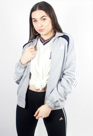 90'S RETRO GREY TRACK JACKET