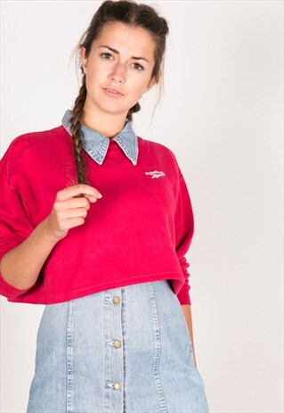 VINTAGE 90S USA CROP SWEATSHIRT/ R446