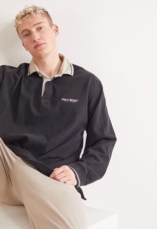 VINTAGE RALPH LAUREN POLO SPORT LONG SLEEVE TOP BLACK