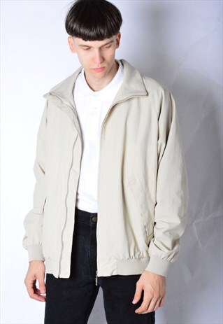 VINTAGE 90S BEIGE MINIMALIST SHELL JACKET