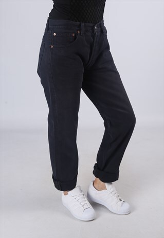 LEVIS 501'S DENIM JEANS BOYFRIEND HIGH WAISTED UK 12 (EA3N)