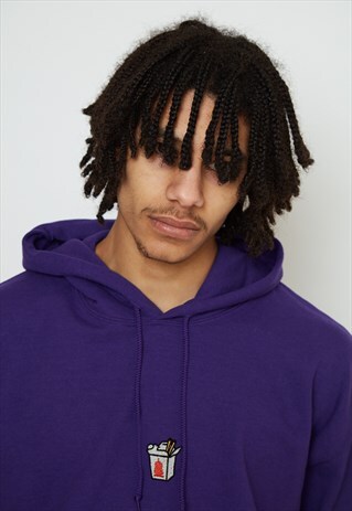 TAKE AWAY EMBROIDERED PURPLE HOOD