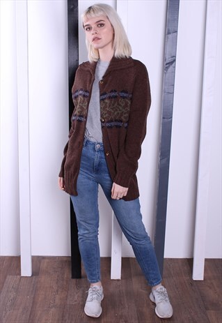 VINTAGE 90S PATTERNED CARDIGAN. OVERSIZED.