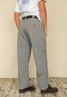 Vintage Carhartt Carpenter Trousers Mens Grey