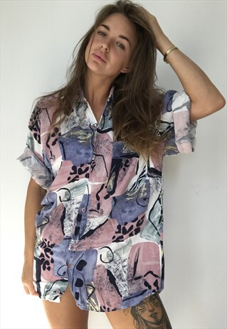 PATTERNED OVERSIZED RETRO VINTAGE UNISEX FESTIVAL SHIRT
