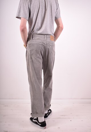 LEVI'S 517 MENS VINTAGE CORDUROY JEANS W36 L30 GREY 90S