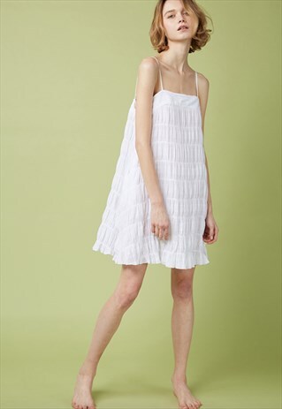 WHITE COTTON SLIP DRESS