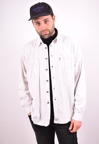LEVI'S MENS VINTAGE DENIM SHIRT XL WHITE 90S