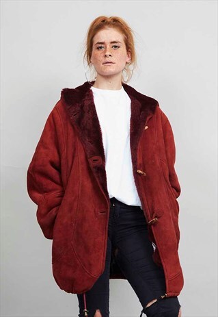 1980'S VINTAGE FULLY LINED SUPER OVERSIZED PREMIUM SHEARLING