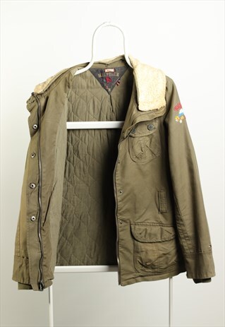 VINTAGE TOMMY HILFIGER DENIM PADDED JACKET KHAKI