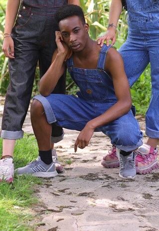 UNISEX VINTAGE 3/4 LENGTH DENIM DUNGAREES