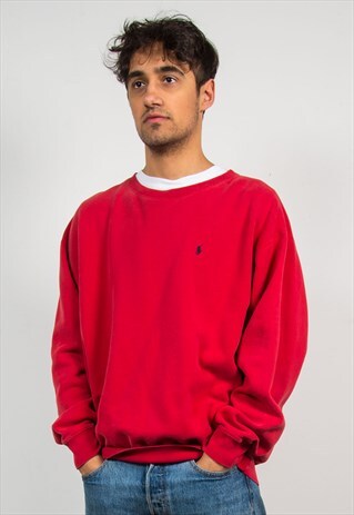 RALPH LAUREN SWEATSHIRT RED SWEATER