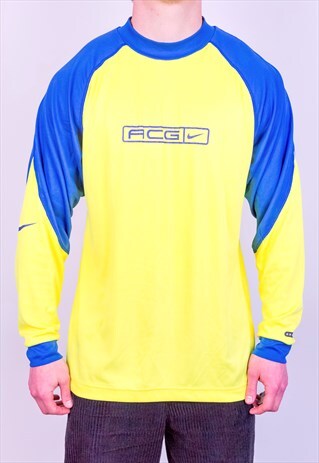 VINTAGE NIKE ACG SWEATSHIRT YELLOW BLUE YELLOW LARGE