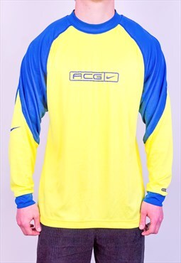 Vintage Nike ACG Sweatshirt Yellow Blue Yellow Large