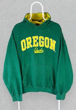 Vintage Oregon Ducks Green Hoodie Pullover Mens Medium