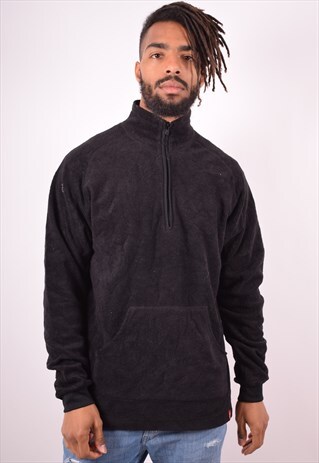 LEVI'S MENS VINTAGE FLEECE JUMPER LARGE BLACK 90S
