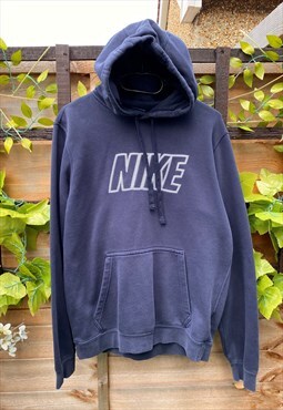 Vintage Nike Y2K navy blue spellout hoodie small Nike club 